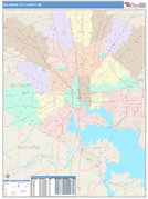 Baltimore City County, MD Digital Map Color Cast Style
